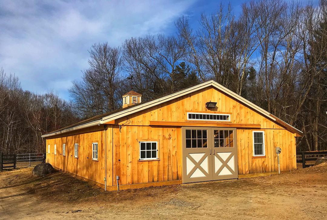 Split sliders with glass board and batten barn