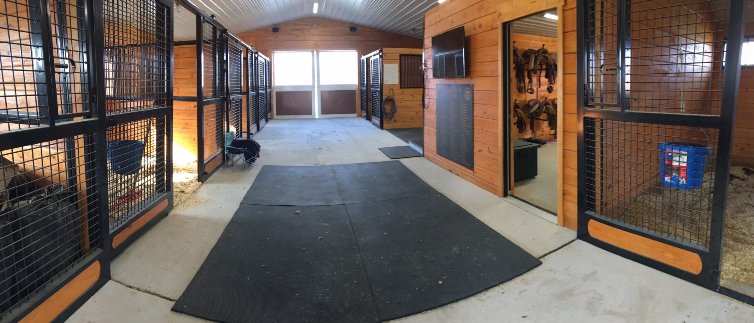Horse barn aisle after renovation