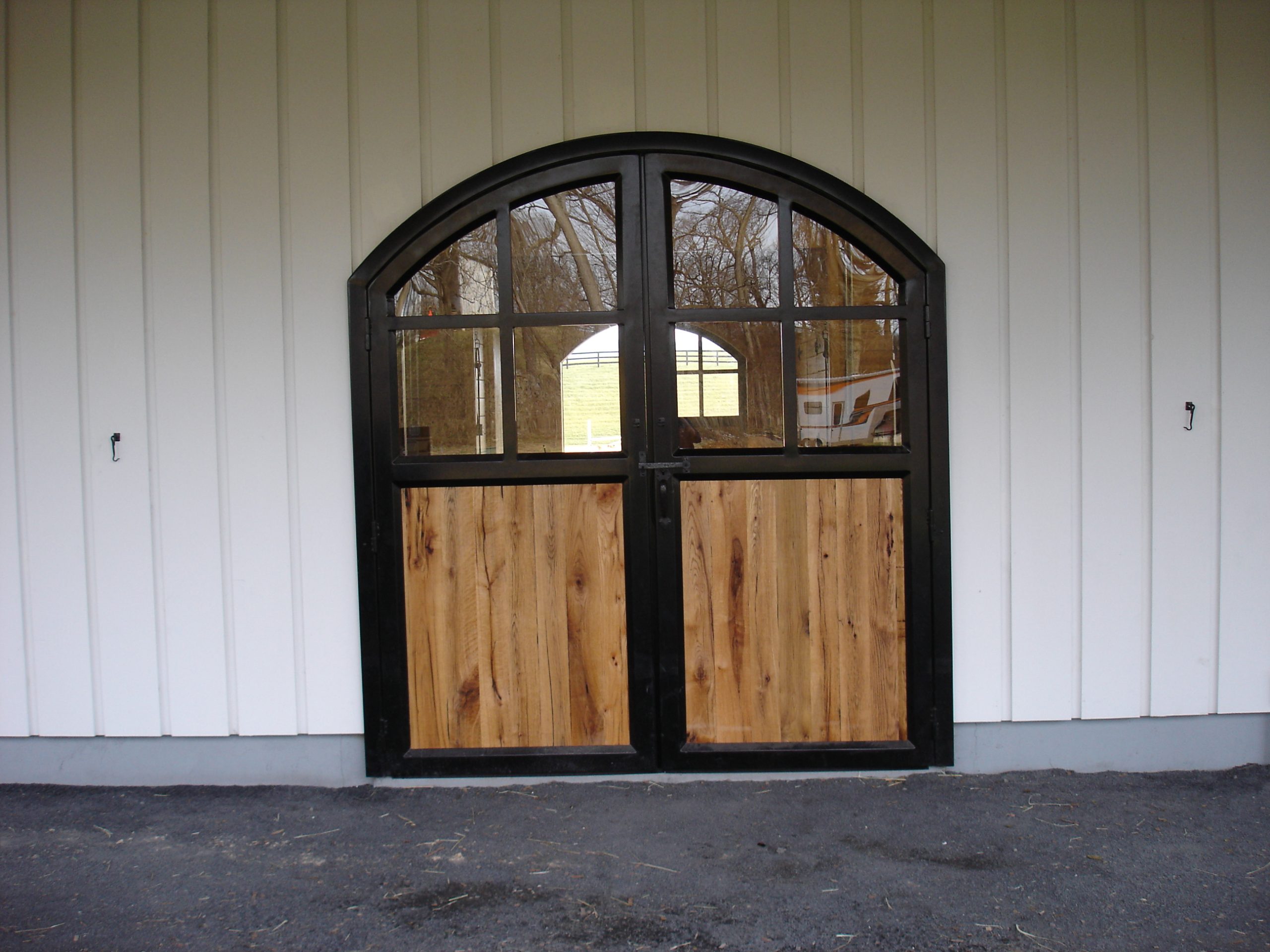 True arch carriage door wood tongue and groove