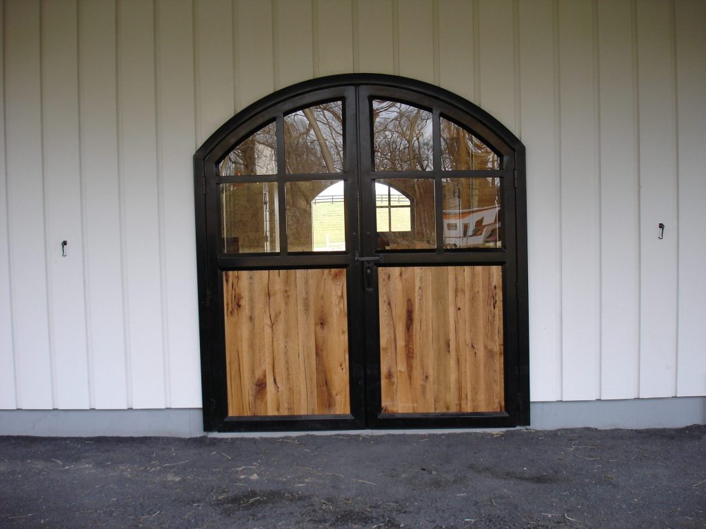 Arch top carriage doors wood tongue and groove