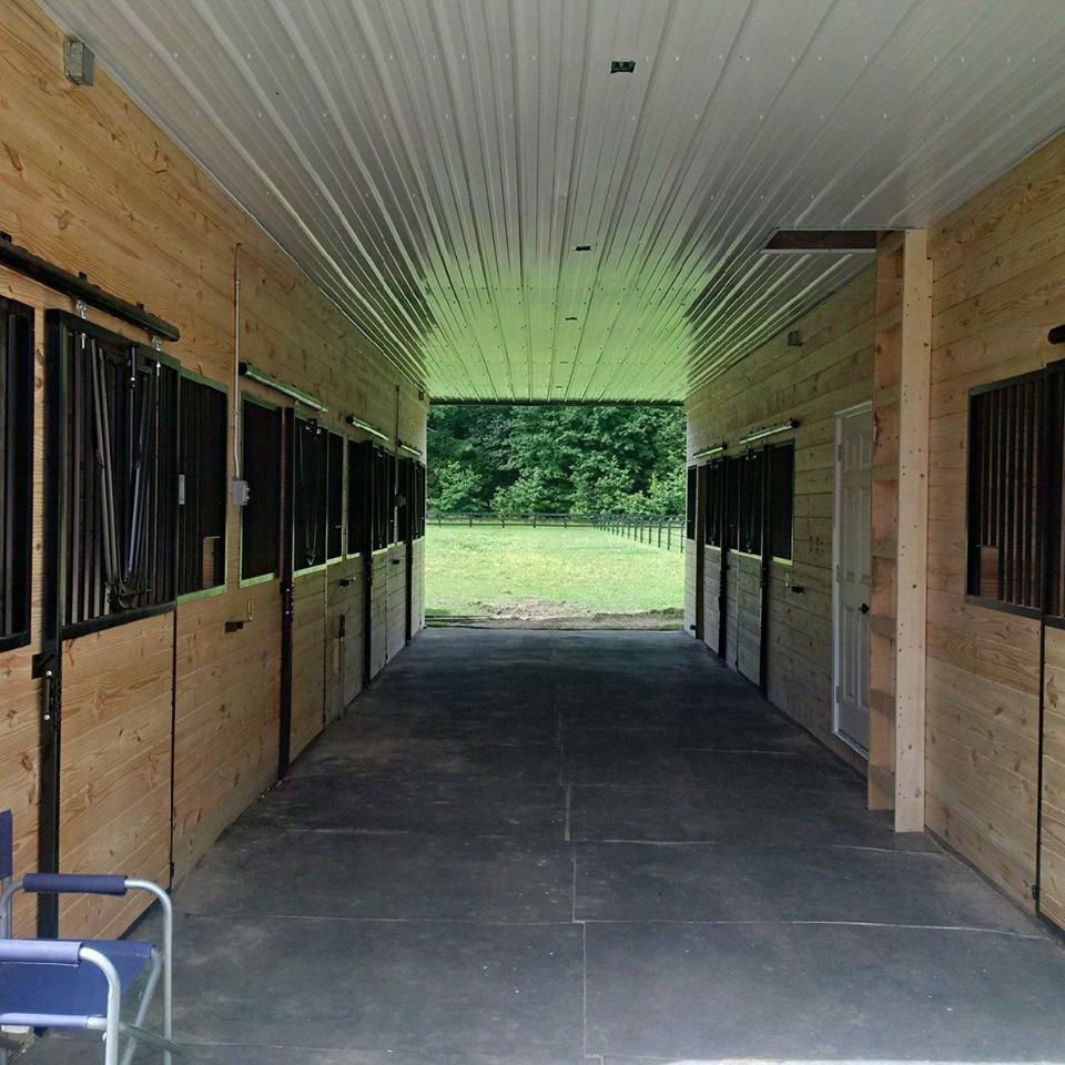 Horse barn aisle after renovation VA