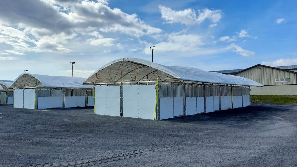 Portable Horse Stall Rentals Set Up Outside